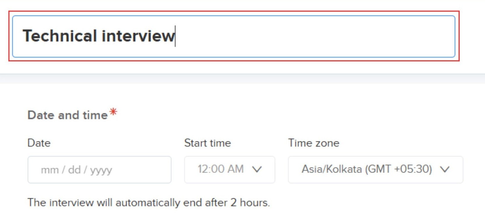 Scheduling a new interview