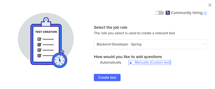 Creating a new test