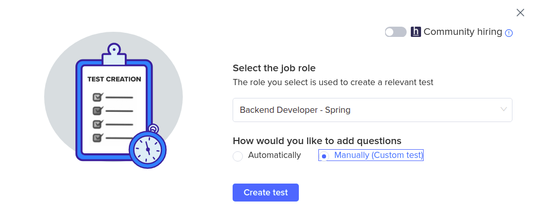 Creating a new test